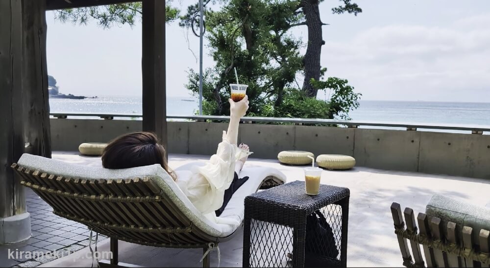 伊豆のホテル今井荘【温泉&食事編】朝食ビュッフェ後はテラスでのんびりコーヒータイム