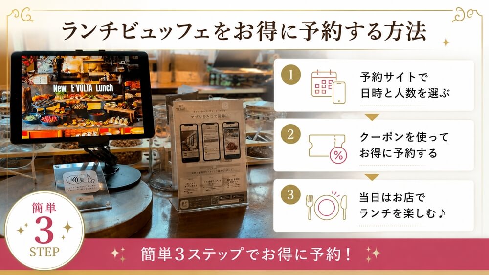 EVOLTA（エボルタ）ランチバイキングのお得な予約方法当や料金・メニュー